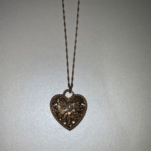 Long Gold Heart Necklace